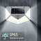 2pcs 100LED Four-sided Solar Motion Sensor Wall Light Waterproof Yard Lamp