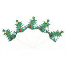 5pc Merry Christmas Cake Topper Cupcake Insert Card Mini Xmas Tree BirthdayB Hn