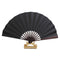Men's Black Spun Silk Calligraphy Painting Writing Dancing Folding Hand Fan