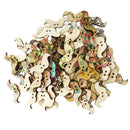 100pcs Mustache Wooden Button Chic Two Holes Flat Coat Decor DIY Wood Beads
