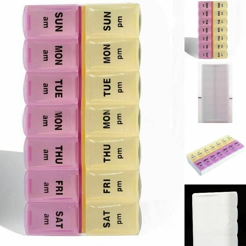 7 Day Weekly Daily Pill Box Medicine Tablet Storage Dispenser S1W0 Holder O V0W7