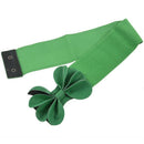 Green Faux Leather Flower 7.5cm Wide Elastic Cinch Belt for Woman