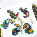 5pcs DIY Full Drill Special Shape Diamond Painting Bird Keychain Embroidery