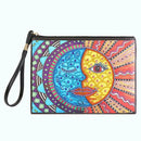 DIY Sun Moon Face Special Shaped Diamond Painting Wristlet Wallet Clutch