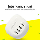 4 Ports USB 2.5V 2A Travel Charger Station Fast Charging Charger EU Plug Adapter