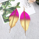 Fashion Jewelry Fuorescent Double Color Exotic Dangle Eardrop Earring Long