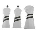 3Pack Durable Golf Wood Head Cover Waterproof Wood Driver Headcover Sleeve White