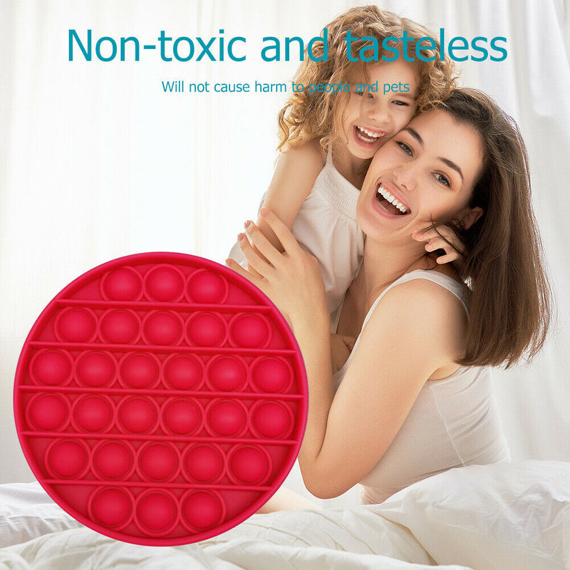 Push Bubble Fidget Sensory Toys Relief Stress Squeeze Toys (Rose Red)