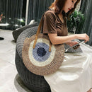 Round Straw Bags Women Summer Rattan Bag Handmade Woven Beach Cross Body Ba