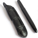 1PCS Crocodile Mini Space Pen Lacquered Black with Machined Lines Cased Gif U7V3
