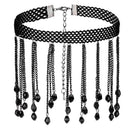 Fashion Women Hollowed Lace Tassel Choker Necklace Jewelry Casual Decor A