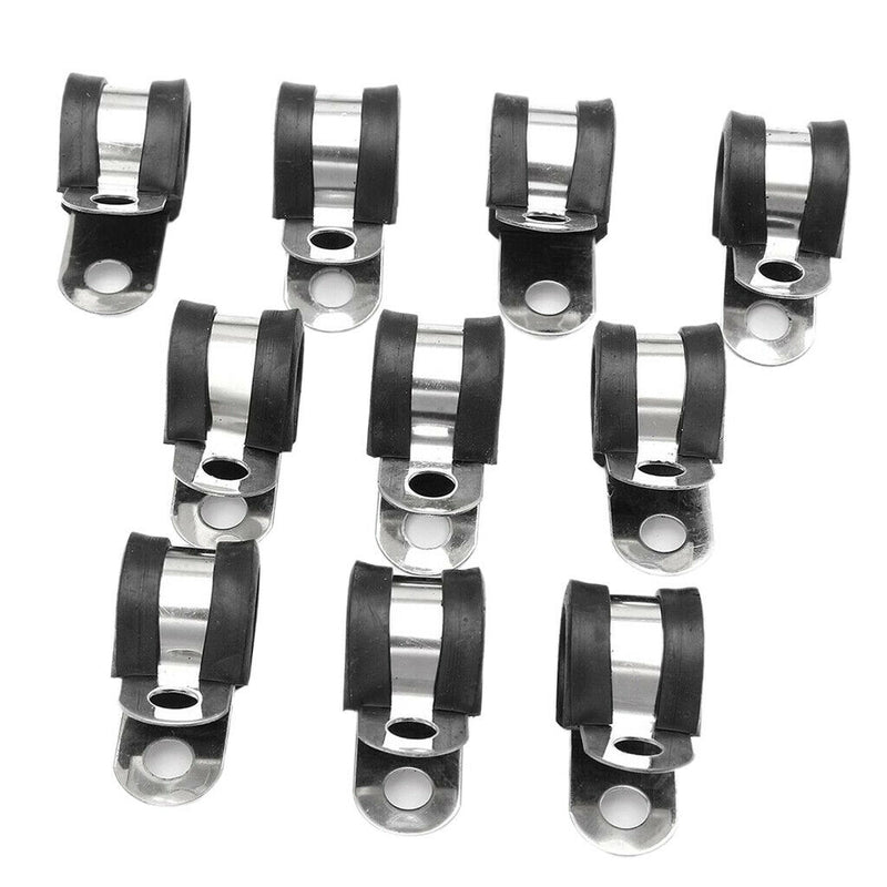 10Pcs Insulated 13mm 1/2" P Tube Clips Hose Pipe Line Clamp P Type 13x36mm