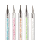 5pcs Crystal Nail Art Dotting Pen Double Head Tools DIY Nail Art Manicure Tool