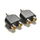 2x RCA Y Splitter Audio Video Plug Converter 1-Male to 2-Female Cable Adapter ï¼D
