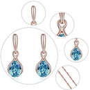Water Drop Earrings Crystal Pendant Necklace Set Women Wedding Jewelry Gift