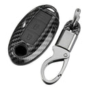 3 Button Carbon Fiber Remote Key Fob Case Cover Shell With Key Chain For Ni