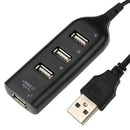 USB Hub 5Mbps High Speed Multi USB 2.0 Adapter 4 Port Splitter (Black) A