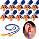 10 Pairs Of Soft Silicone Corded Ear Plugs Reusable Hearing Protection Earp G4O1
