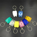 5Pcs Dental Oral Health Hygiene Floss Key Ring Keychain Random Colourful 15M