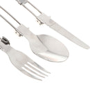 3pcs Foldable Cutlery Set Spoon Fork For Camping Picnic BBQ Portable Travelling
