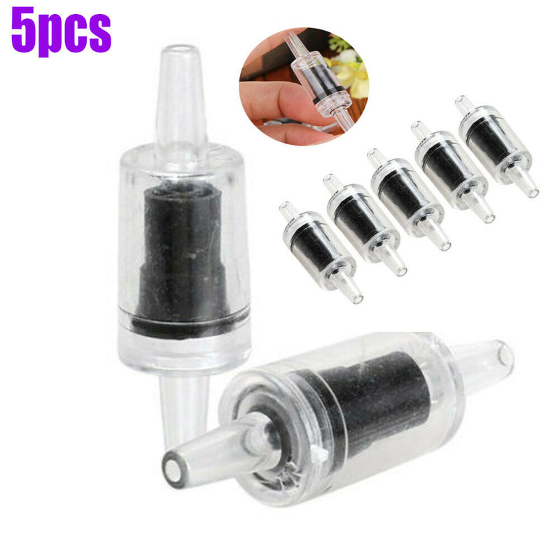 5pcs 45mm One Way Non-Return Check Valve Aquarium Co2 System Air Pump Black AU