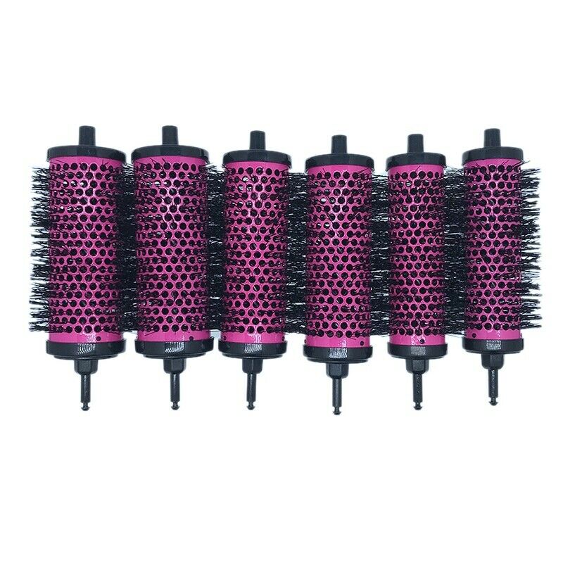 6pcs/set 3 Sizes Detachable Handle Hair Roller Brush with Positioning Clips V9Y3