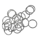 40x Stainless Steel Keyring Split Key Rings Hoop 20mm Double Loop Connectors