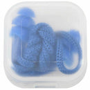 Blue Stretchy String Silicone Swim Ear Plugs w Storage Case O4W1
