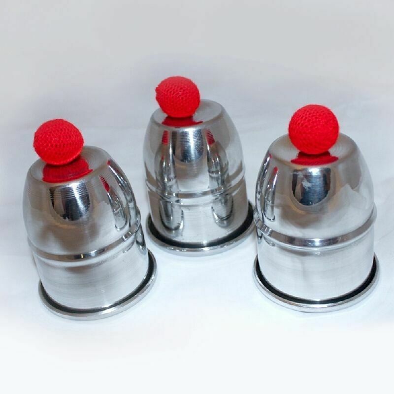 Classic Magic Trick Cups And Red Balls Penetration Close-Up Street Props  Kit Sa