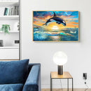 Dolphin 5D DIY Full Square Drill Diamond Painting Cross Stitch Kit (KF165) A