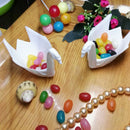 12/Pack PVC White Swan Wedding Favors Boxes Bonbonniere Candy Boxes Holder for