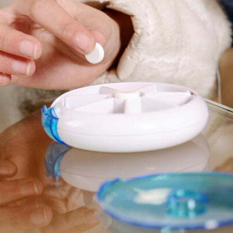 7Grids Round Medicine Vitamin Box Case Storage Dispenser Durable New