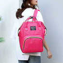 Dot Print Backpacks Mommy Maternity Bags Baby Care Diaper Bags (Rose Red) SN9F