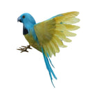 Handmade Craft Yellow Parrot Artificial Birds Feather Decor Wire Christmas