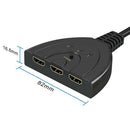 3 Port 1080P HDMI AUTO Switch Splitter Switcher HUB Box Cable for DVD HDTV