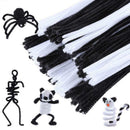 200 Pieces Black and White Pipe Cleaners Chenille Stem 6 mm x 12 Inch Safe