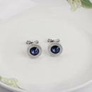 Fashion Men Blue White Cufflinks Crystal Cuff Links Shirt Button Charm Jewe BX
