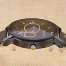 Luxury Men's Quartz Analog Stainless Steel Band Round Dial Wrist Watch Black