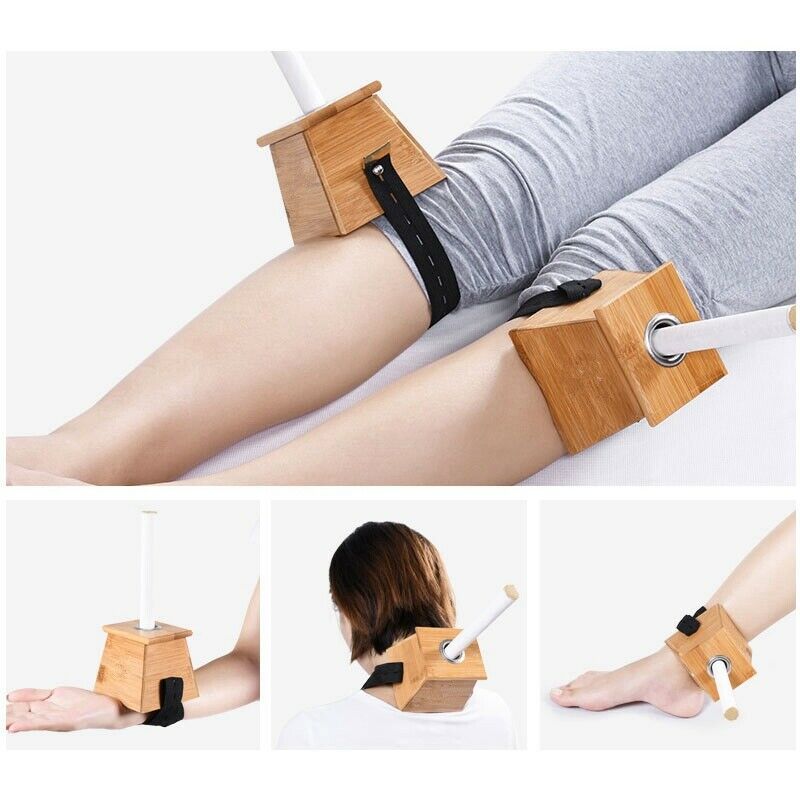 Bamboo Moxa Moxibustion Box Acupuncture Relaxation Roller Stick Holder Neck C8T7