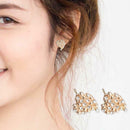 5pairs/set Rhinestone Oval Heart Ear Stud Women Round Earrings Jewelry Gift A