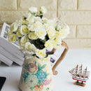 5X Artificial Flowers Bouquet Silk 12 Heads Rose Home Wedding Party Floral Decor