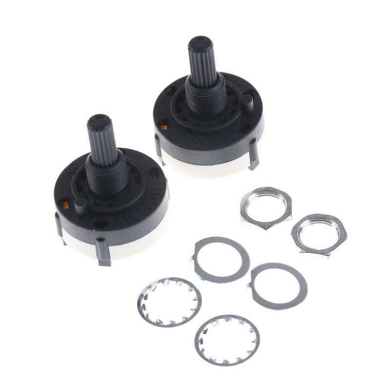 2x 1 Pole 12 Position Panel PCB Wiring Rotary Switch 18 Teeth Shaft Adjustabl Ew