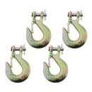 4pcs 1/4" G70 Steel Winch Hook Recovery 4x4 4WD Slip Hook Zinc Plated Alloy