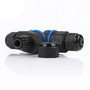 4 Way IP68 Waterproof Electrical Cable Connector Plug Socket Sensor Black T Type