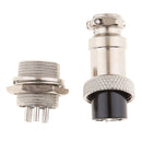 Pair GX16 5Pins Waterproof Male Female Panel Metal Aviation Wire Connector