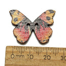 50pcs 2 Holes Mixed Butterfly Wooden Buttons Sewing Scrapbooking DIY - rand D7F2