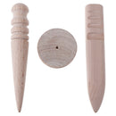 3Pcs Solid Leathercraft Tool Edge Slicker Round Wood Slicking Burnishing LeathFT