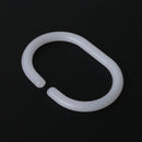 12Pcs/Pack Home Plastic Shower Curtain Hook Hanger Rings Bath Drape Loop Clasp