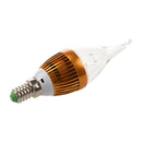 3W E14 LED Light Bulb Candle Lamp White 85V - 265V Golden shell Long Candle S7P3