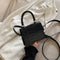 Alligator Pattern Leather Crossbody Handbag Women  Shoulder Totes (Black)